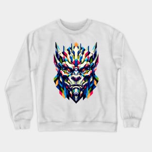 Geometric Gargoyle: Colorful Abstract Art Crewneck Sweatshirt